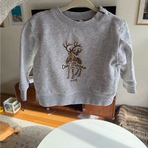 Bonton - Cool Moose Gray Sweatshirt 12mo